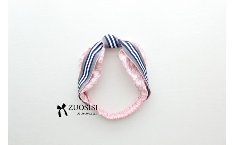 Zuosisi Zuosi trẻ em màu hồng ruy băng phụ kiện tóc cô gái sọc thắt nút băng đầu tóc kẹp càng cua 5 răng