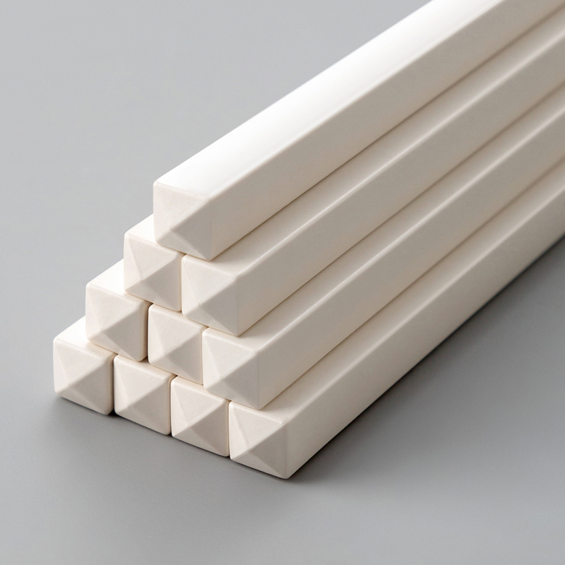 White Plain Chopsticks, Solid Color Chinese-Style Smooth Chopsticks, Commercial Catering, High Temperature Resistant, Extra-Long Chopsticks, Black Restaurant Alloy Chopsticks