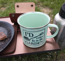 52bushcraft Outdoor camping classic thickened enamel cup Stainless steel edging coffee cup Drinking cup