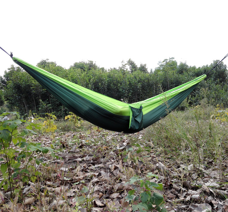 52bushcraft outdoor camping single double ultra light wrinkled nylon hammock imported fabric