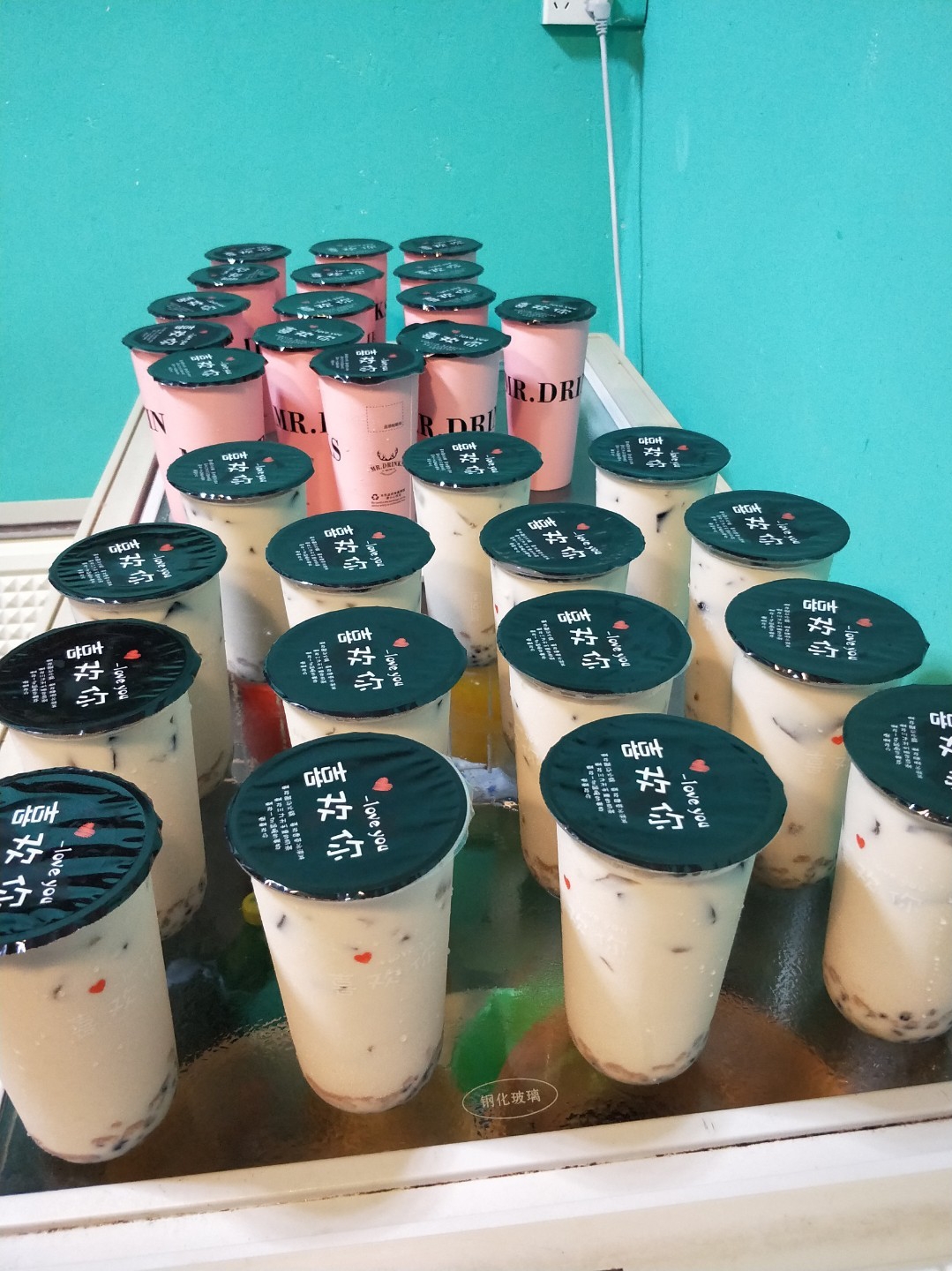 Disposable milk tea cup sealing film Plastic cup earthy love words Paper-plastic universal sealing cup film 6 roll up custom logo