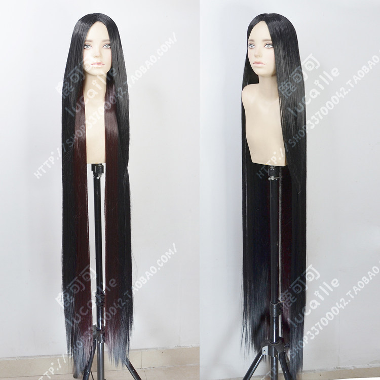 150cm black wig