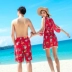 Cặp đôi đồ bơi phù hợp với bikini ba mảnh áo tắm nữ bảo thủ khung thép che bụng bên bờ biển suối nước nóng kích thước áo tắm