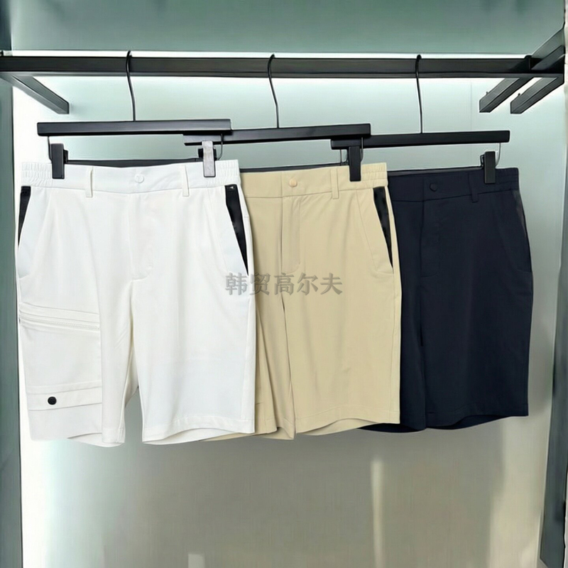 Korean Style Golf Shorts for Men, Summer Thin, Elastic, Breathable, Quick-Drying, No-Iron Golf Outdoor Sports Shorts