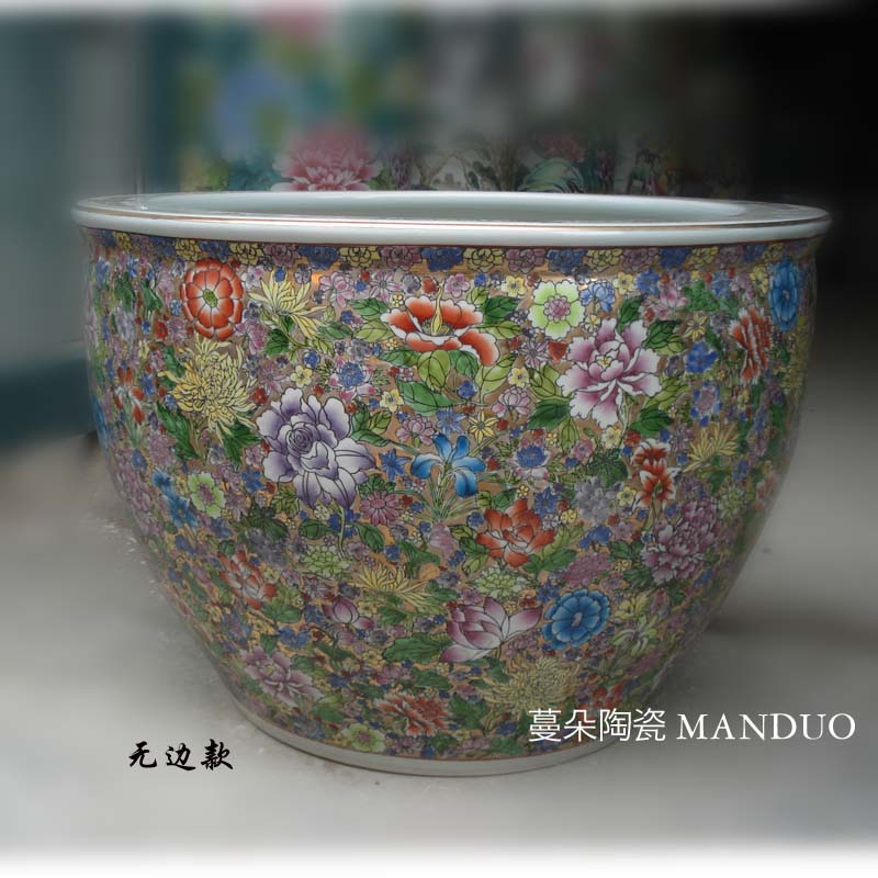 Jingdezhen manual pastel painting peony vats over porcelain art display VAT wealth and key-2 luxury