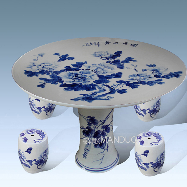 Jingdezhen Porcelain Ceramic Table Villa Courtyard Decoration Supplies Garden Outdoor Balcony High-grade Porcelain Table