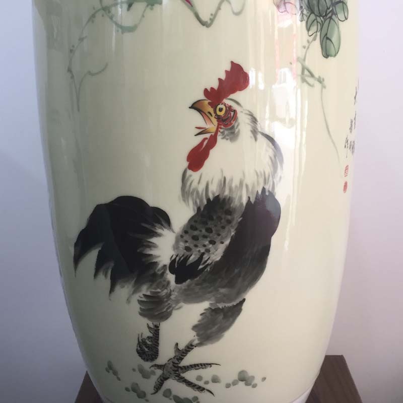 The masters of jingdezhen prosperous porcelain vases big rooster porcelain plate porcelain porcelain vase rooster figure