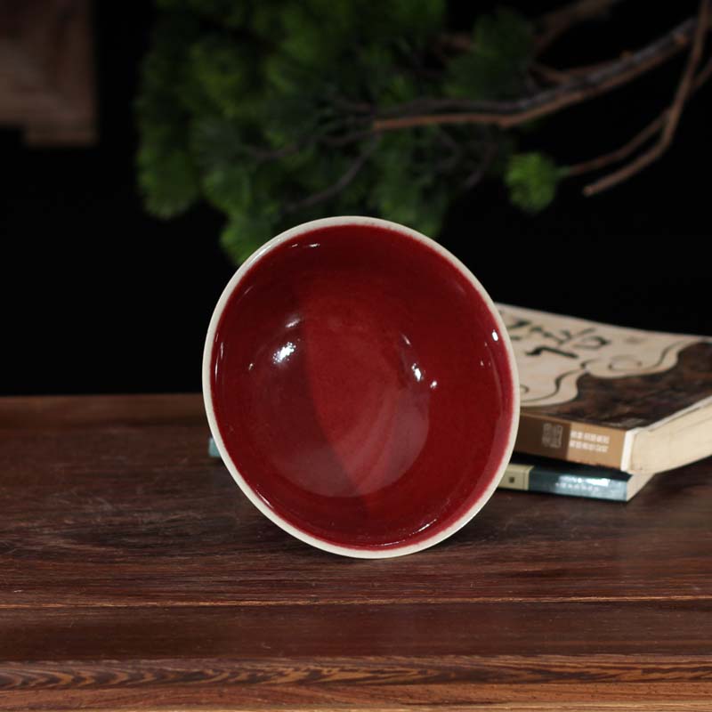 Jingdezhen LangHongJi red to compote red ruby red porcelain compote high - grade display compote goblet