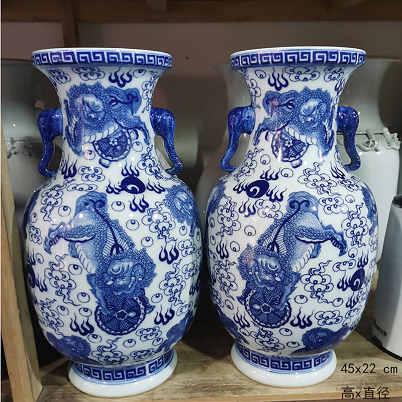 Modern technology display blue and white porcelain vase 50 to 60 ab grain ear vase elegant vase that occupy the home