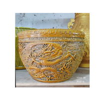 Jingdezhen ceramic dragon pattern carved small vat