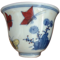 Jingdezhen imitation Chenghua doucai Sanqiu cup imitation Chenghua antique porcelain cup of Ming Dynasty classic cup