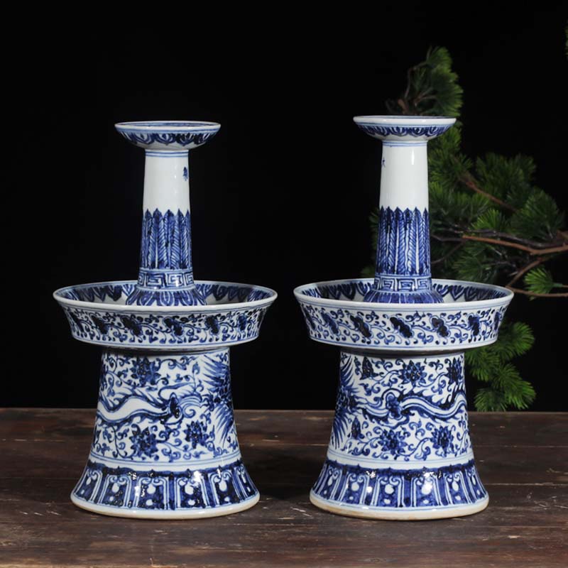 Archaize of jingdezhen blue and white landscape with porcelain based 30 cm high blue and white porcelain grain porcelain based holder