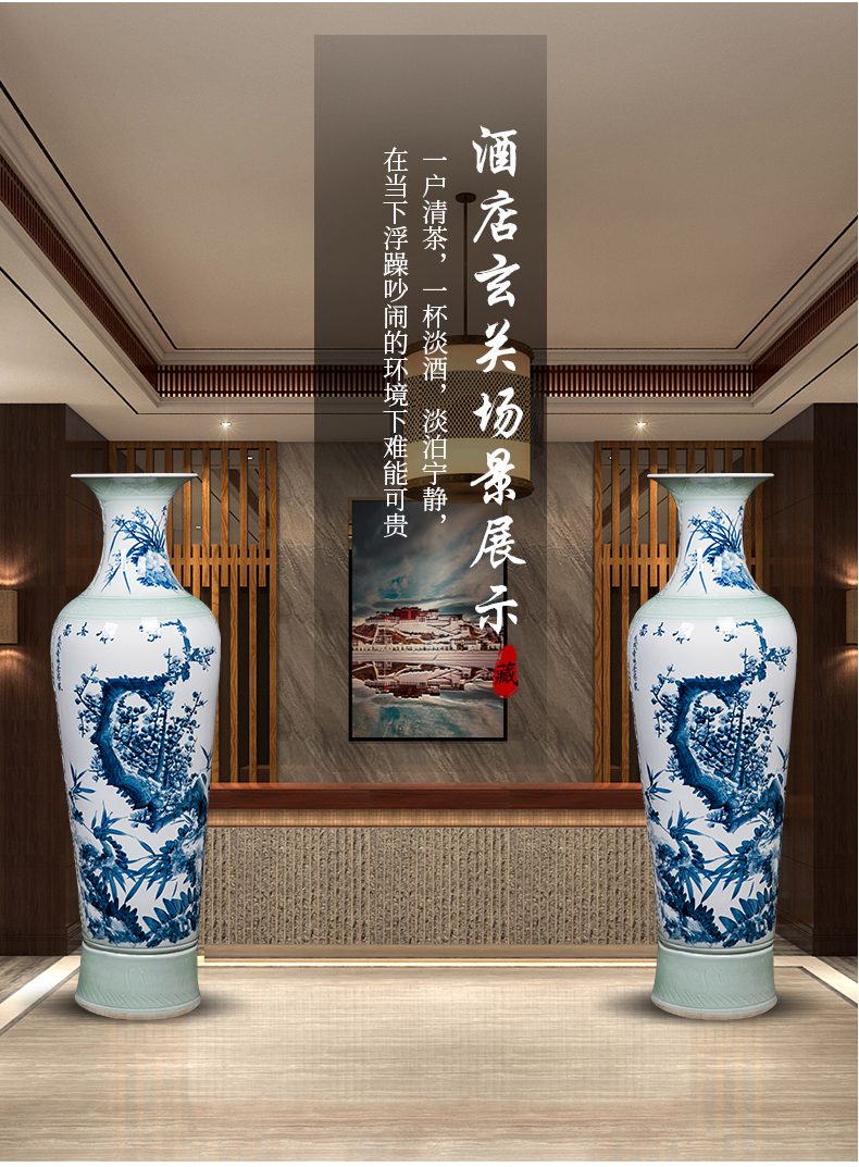 Jingdezhen hand - made furniture interior living room big vase hand - made porcelain gifts vase household decoration vase