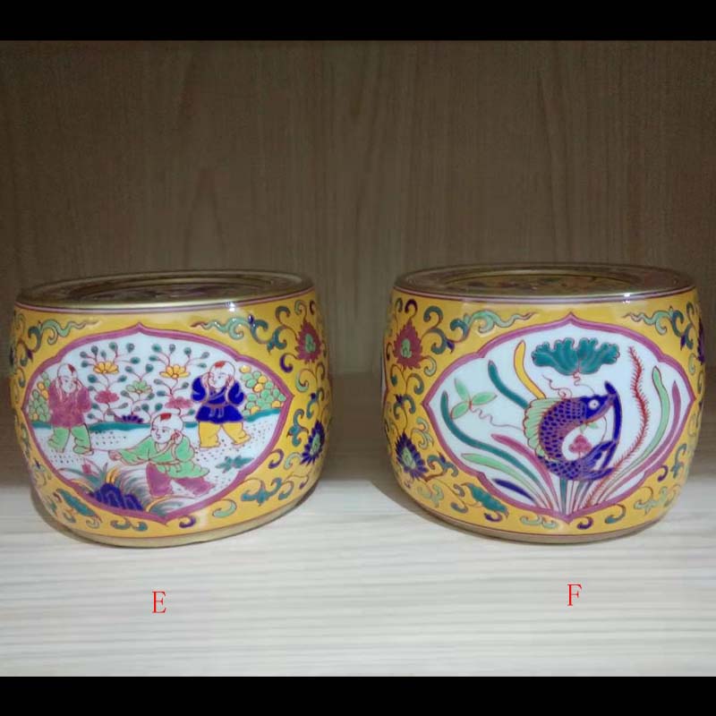 Jingdezhen dragon yellow porcelain guo guo porcelain pot bottom cricket cricket as cans of a kind of field cricket as cans