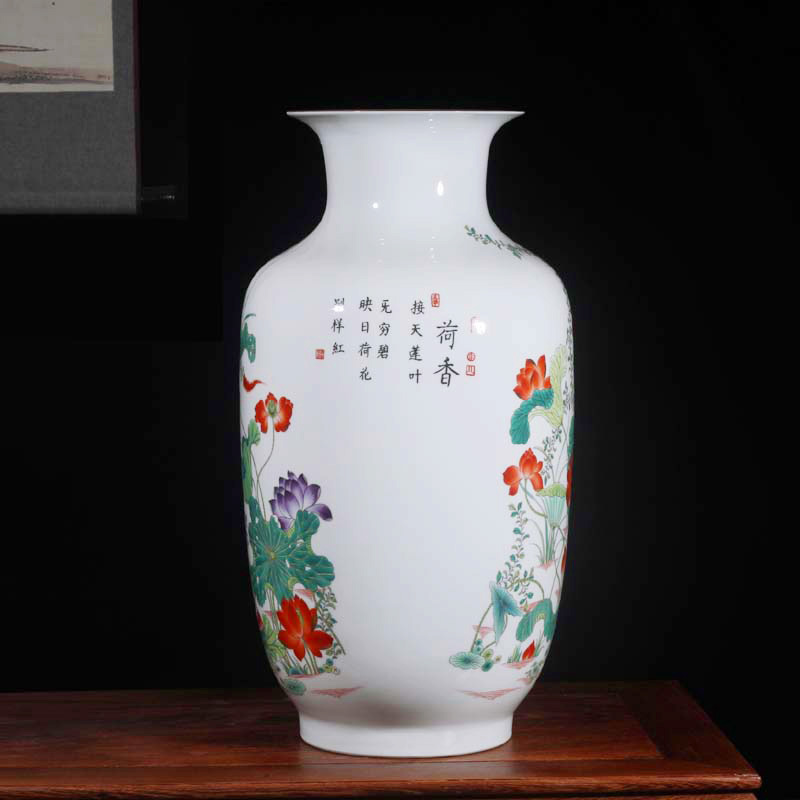 Jingdezhen porcelain Jingdezhen colorful porcelain white gourd vase 40-50 cm high decorative porcelain vase