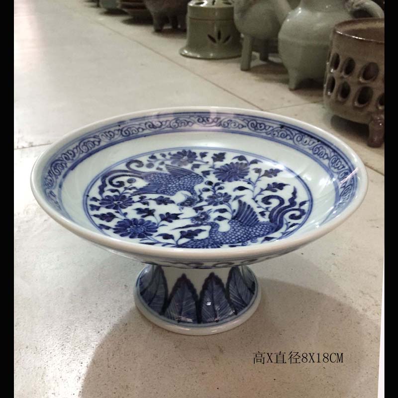 Jingdezhen hand - made 20 cm of of primitive simplicity compote Jingdezhen porcelain compote propitious grain porcelain bowl