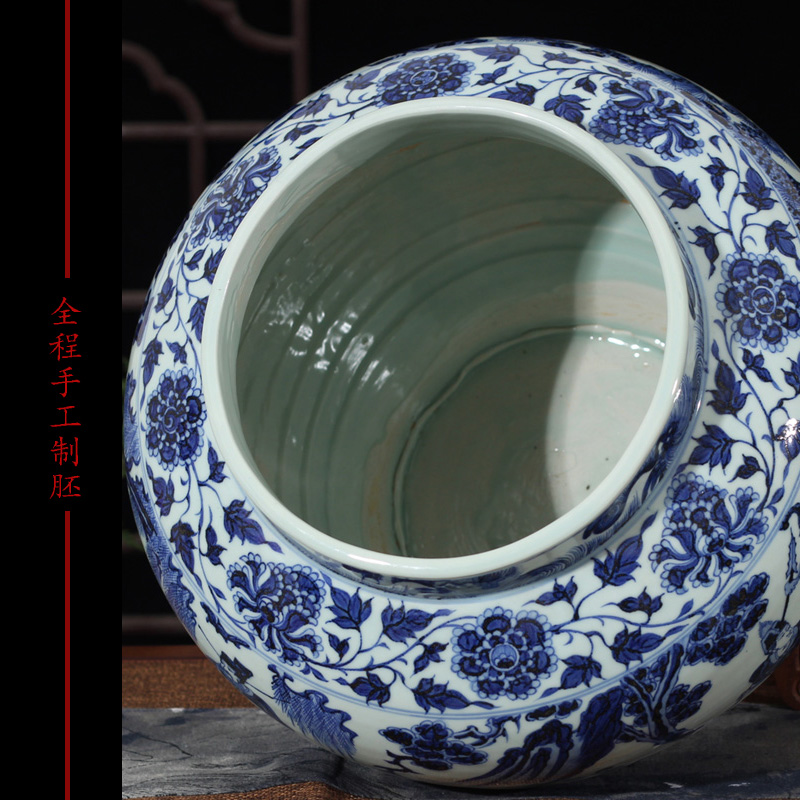 Jingdezhen high imitation of yuan blue and white guiguzi down to the bottom of the large pot of high - quality goods high imitation of the ancients yuan blue and white guiguzi as cans