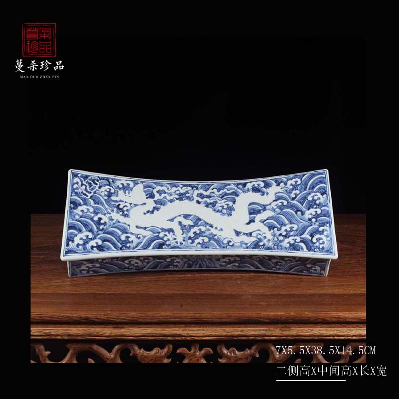 Hand the blue and white porcelain of jingdezhen blue and white porcelain pillow pillow dragon yuanyang porcelain pillow