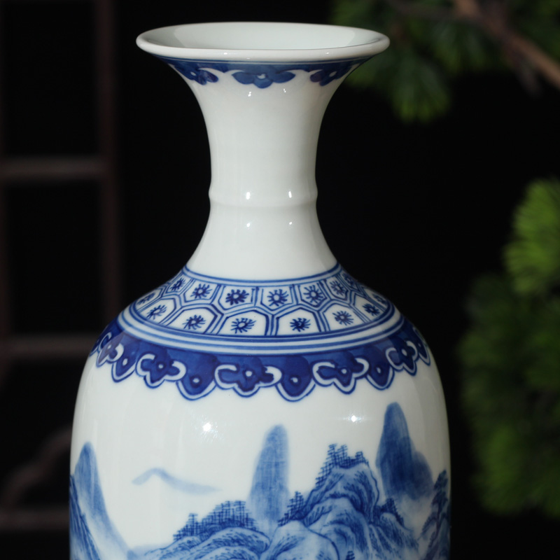 Jingdezhen hand - made scenery ears gift porcelain statute of high culture rich ancient frame boutique floret bottle furnishing articles