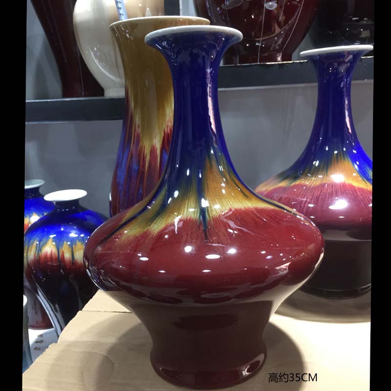 Jingdezhen classical auspicious the implies three Yang kaitai, display vase display ruby red up porcelain vase vase