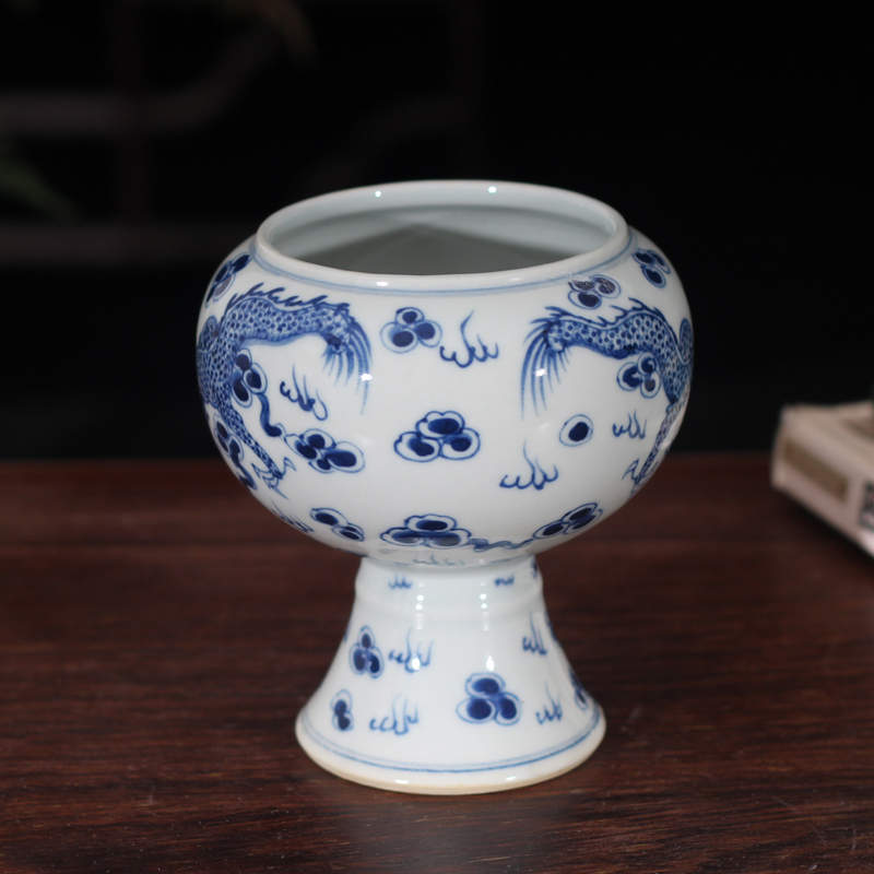 Jingdezhen 22 high five for blue and white temple LangHongJi red ceramic for glass flower vase with candlestick censer for cup five times