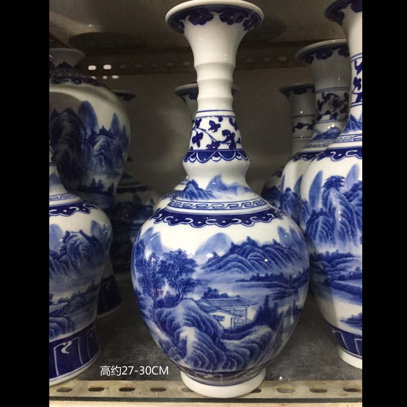 Jingdezhen hand - made scenery ears gift porcelain statute of high culture rich ancient frame boutique floret bottle furnishing articles