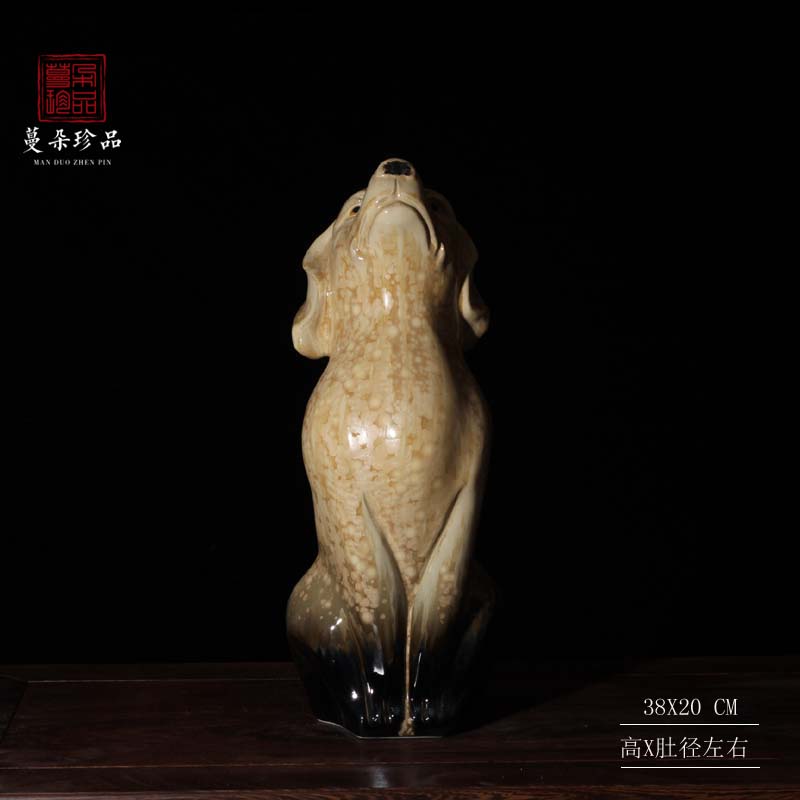 Jingdezhen up stand dog ceramic furnishing articles run big birthday present ceramic dog dog its