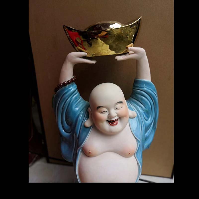 Jingdezhen merrily merrily its porcelain place god of wealth Buddha home furnishing articles make porch greeter its