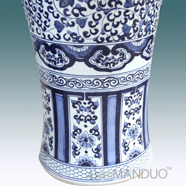 Tendril ceramics jingdezhen blue and white dragon vase longfeng hand-painted flowers large vase vase 1 m to 2 m