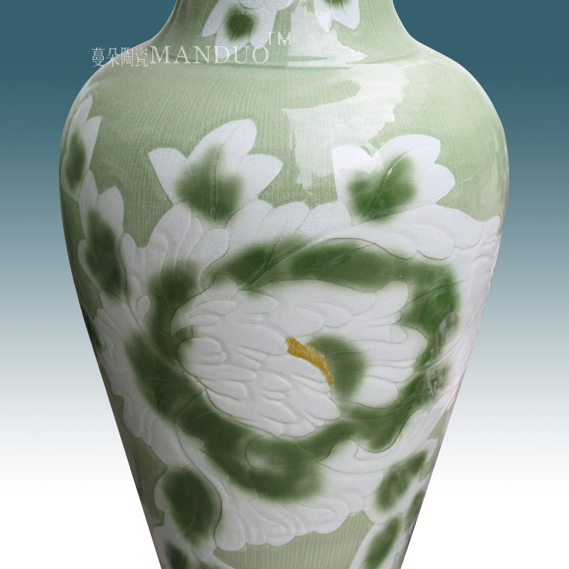 The Clear and elegant elegant vase of large sitting room of large vase peony ceramic porcelain art