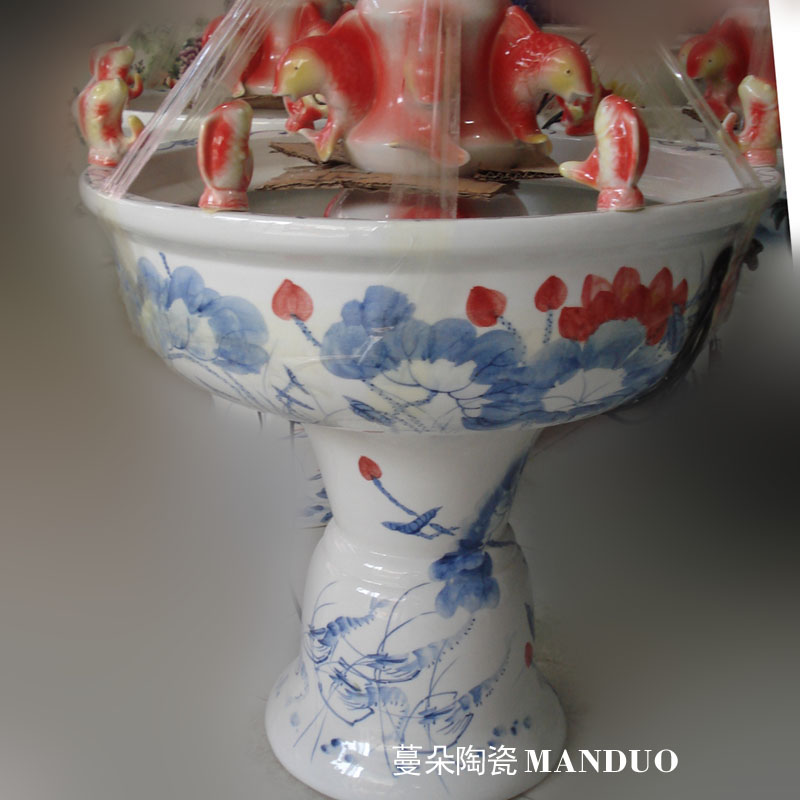 Fountain dry red carp porcelain jingdezhen Fountain fountains fish high porcelain Fountain humidifying fountains