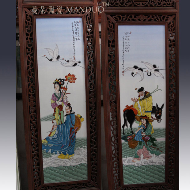 Hand - made ceramic porcelain plate character art big screen is 1.9 meters high ensemble character of the big screen