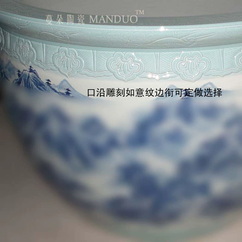 Jingdezhen hand - made eighty - seven as han xizai evening banquet qingming scroll king porcelain crock