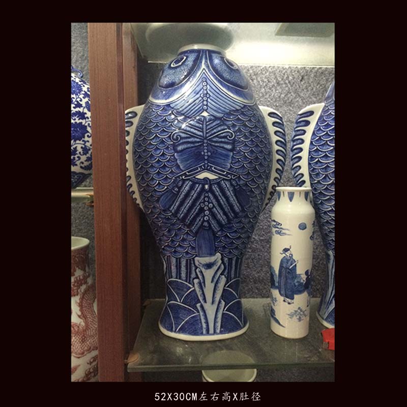 Jingdezhen blue and white dragon hand - made five Kong Bian porous porcelain ceramic pot candles bouquet Chinese fish dishes porcelain vase
