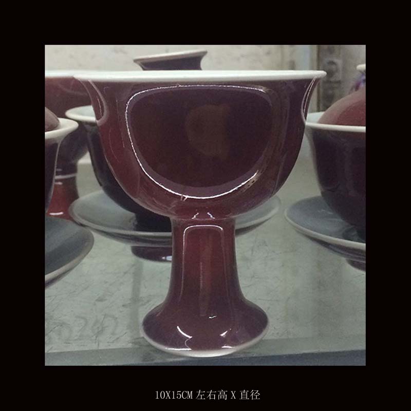 Jingdezhen LangHongJi red to compote red ruby red porcelain compote high - grade display compote goblet