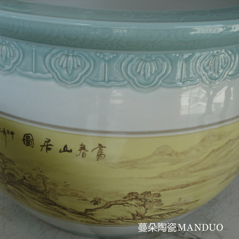 Jingdezhen porcelain culture vats, 90-100 - cm diameter hand - made culture connotation display hotel vats