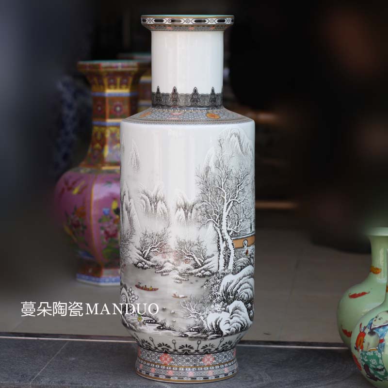 Archaize of jingdezhen ceramic vase display baseball classic furniture furnishing articles vase with classical home outfit decoration vase