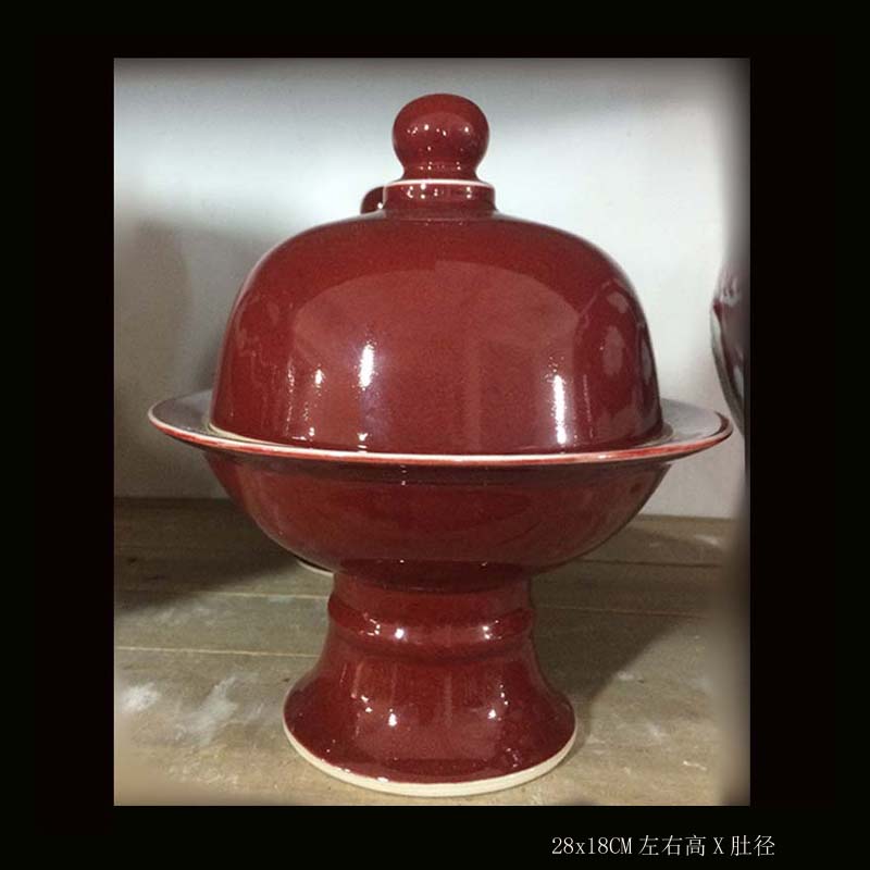 Jingdezhen LangHongJi red to compote red ruby red porcelain compote high - grade display compote goblet