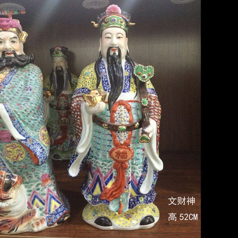 Jingdezhen manual pastel 52 cm gawain mammon 47-130 cm tall Zhao Gongming ceramic its porcelain furnishing articles