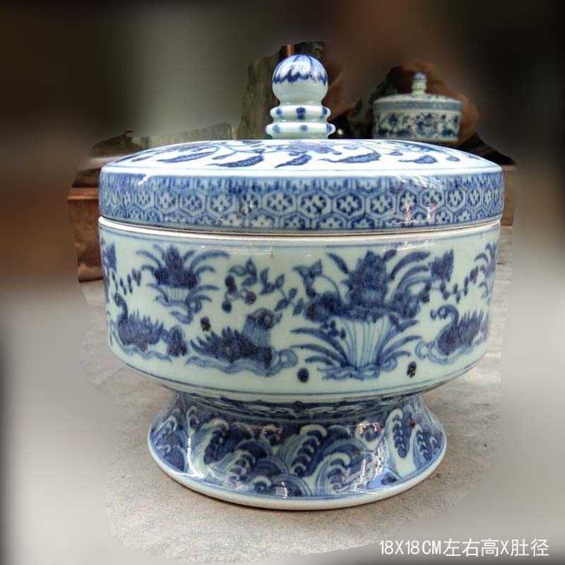 Jingdezhen antique hand - made porcelain high tin the lantern pot blue and white porcelain jar of archaize furniture jewelry items