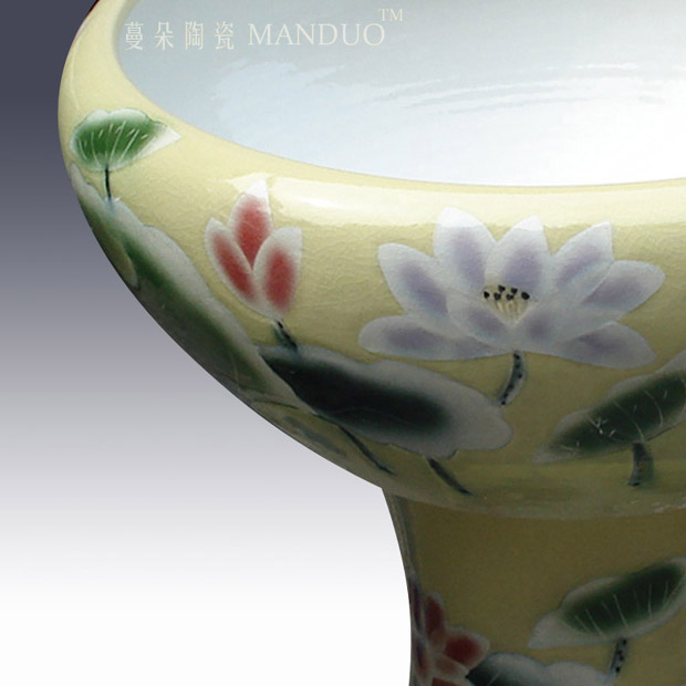 Jingdezhen fashion beautiful tall cylinder shallow courtyard indoor cylinder goldfish lotus pond lily tortoise porcelain