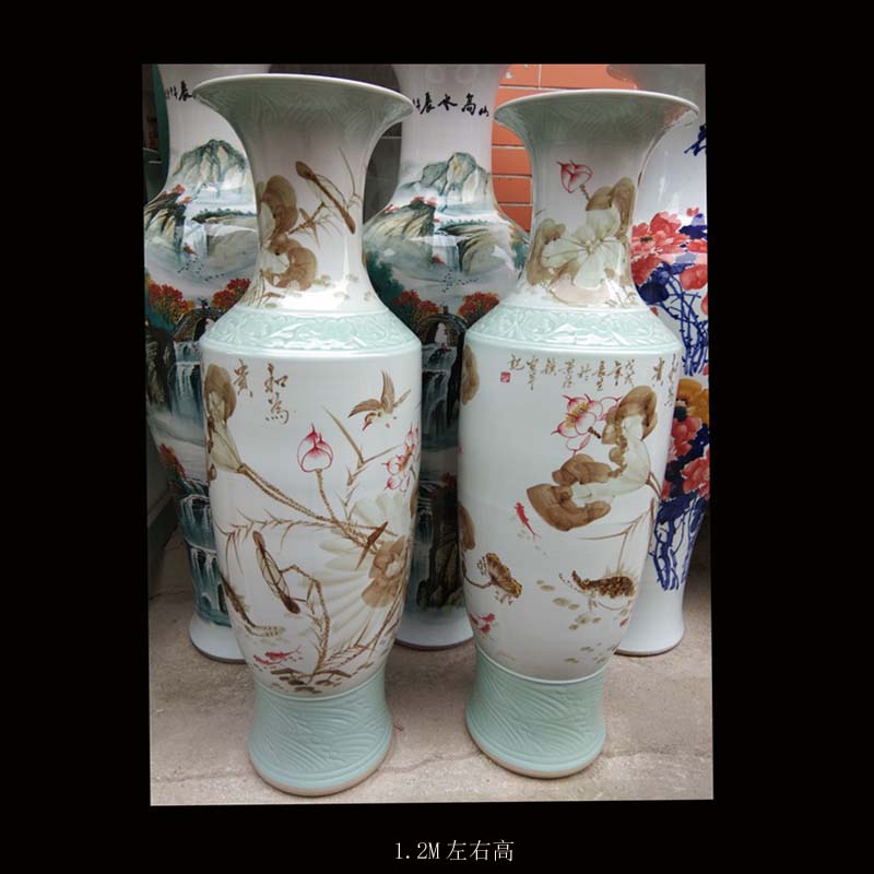 Sabingga sukdun dergici jimbi jingdezhen blue and white landscape ink lotus by patterns of new home sitting room furnishings vase