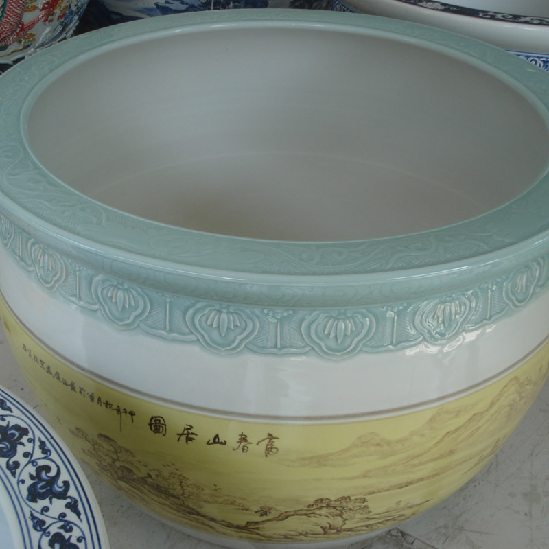 Jingdezhen porcelain culture vats, 90-100 - cm diameter hand - made culture connotation display hotel vats