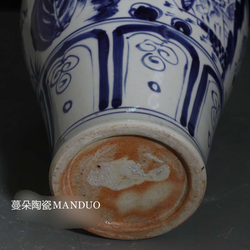 Under the jingdezhen up hand - made of hand - made imitation people Xiao Heyue Han Xinmei bottle may copy yuan blue and white porcelain bottle