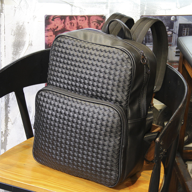 Han Edition Weaving Business Double Shoulder Bag Trend Computer Bag Fashion Large Capacity Travel bag minimalist student's school bag