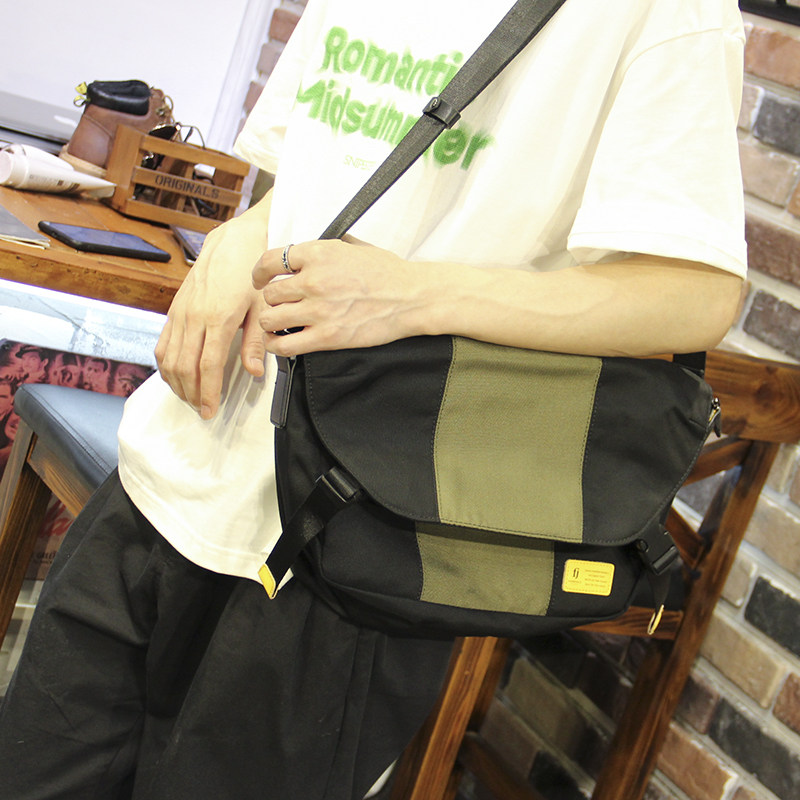 Men's kits 2022 new wave casual single shoulder inclined satchel bag men's cloth bag large capacity Postman bag