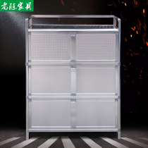 Cabinet Simple stainless steel storage cabinet locker multi-function aluminum alloy rack household kitchen cabinet cupboard