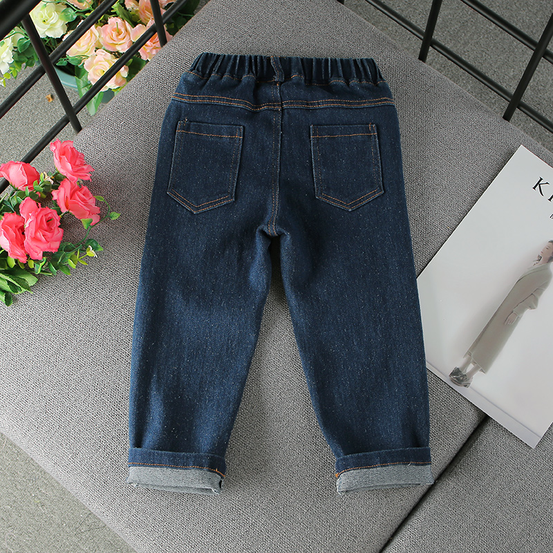 Bé gái mùa thu 2018 xuân hè xu hướng mới quần jeans bé gái hoạt hình mèo thêu quần dài hoang dã thủy triều quần jean trẻ em xuất khẩu