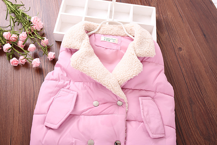Áo khoác bé gái mùa đông 2018 mới phiên bản Hàn Quốc của áo khoác cotton nữ cho bé thoải mái áo vest len bé trai mùa đông