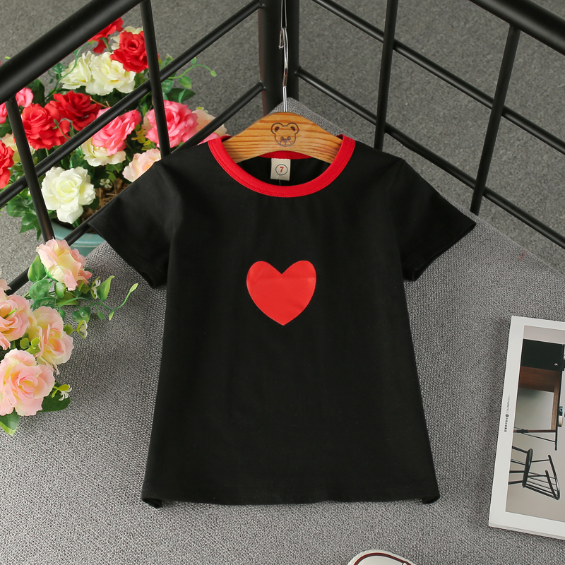 Cô gái thời trang new cartoon puppy in ngắn tay t-shirt 2018 mùa hè mát mẻ vòng cổ áo sơ mi bé quần áo